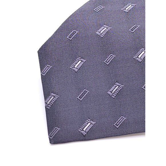 Nicole Miller Men's Gray Geometric Silk Tie - Picture 5 of 10